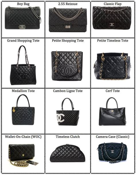 chanel purse names|list of chanel handbag styles.